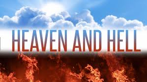 The illustration of a depiction of Heavan and Hell.